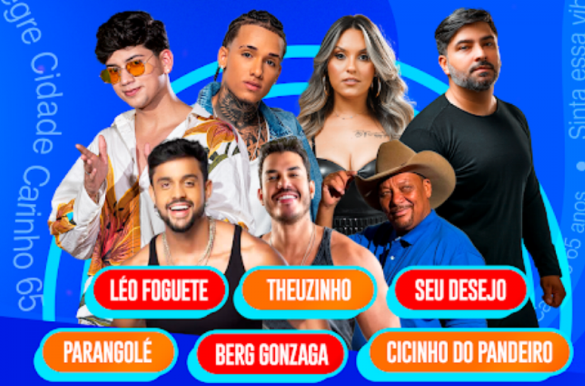 Prefeitura de Campo Alegre divulga a programação de shows da festa de 65 anos do município