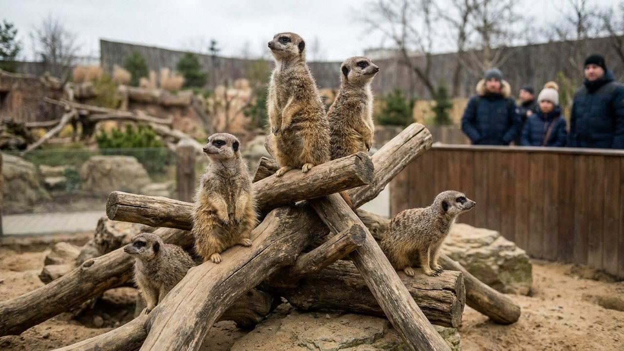 Suricatas ganham desafio para conseguir guloseimas no Zoológico de Moscou