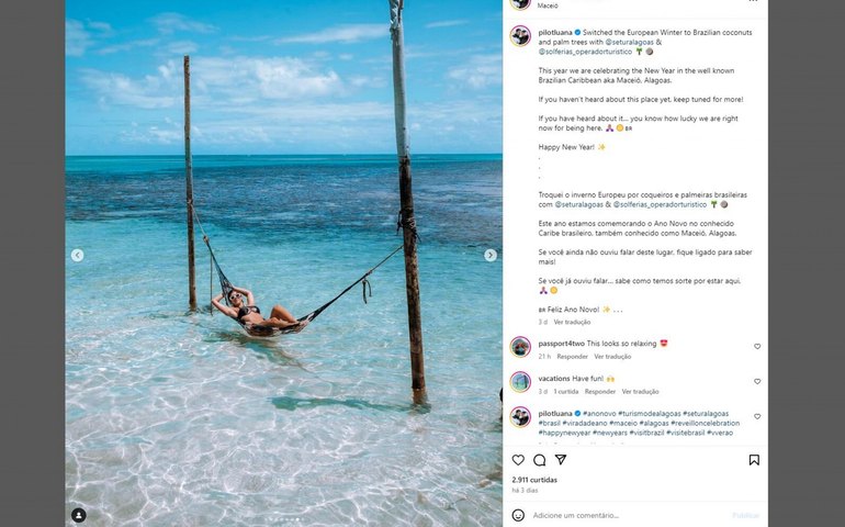 Governo de Alagoas realiza ação de marketing com influenciadores europeus