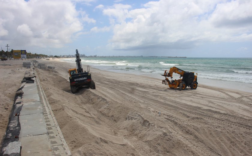Contenção do Mar no Pontal da Barra em Maceió está 90% concluída