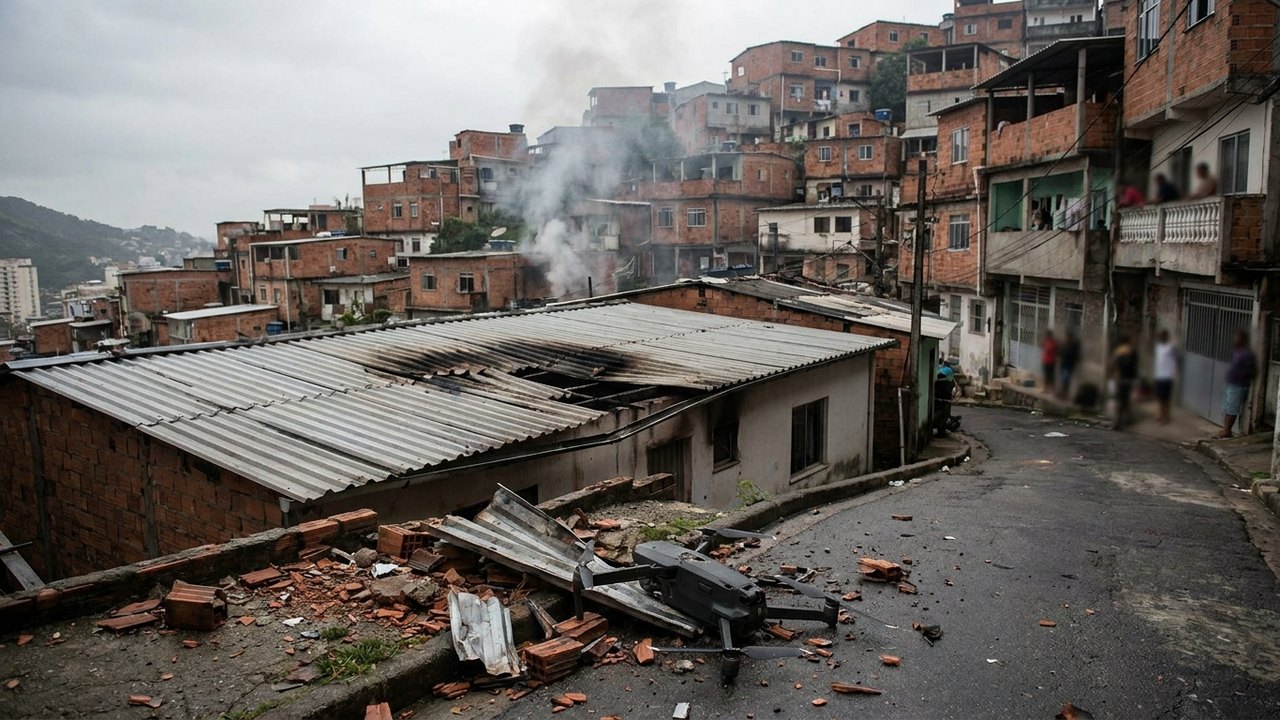Moradores relatam tiroteio no Complexo da Penha com drones lançando explosivos
