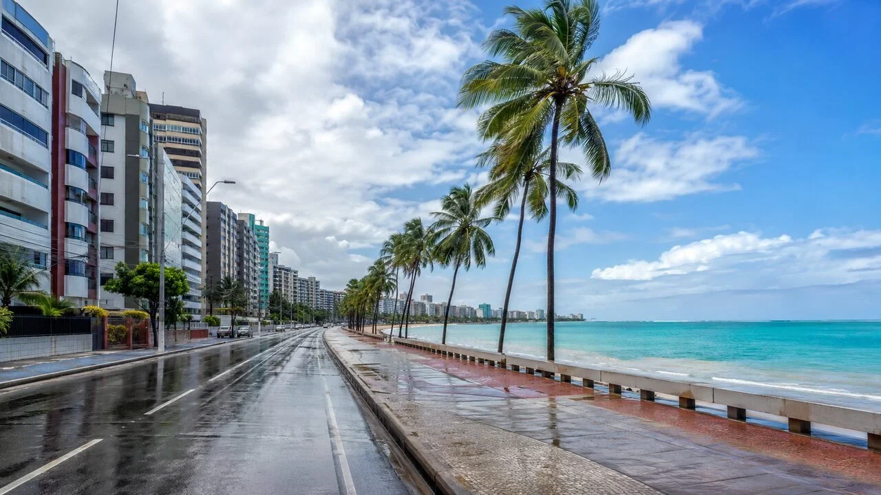 Maceió tem terça com pancadas moderadas e máxima de 25,6°C
