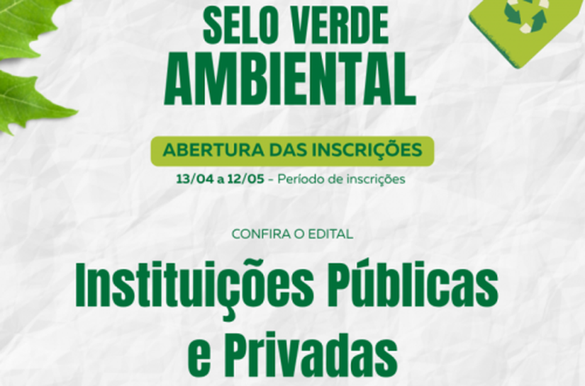 Inscrições para o Selo Verde Ambiental 2026 estão abertas em Alagoas