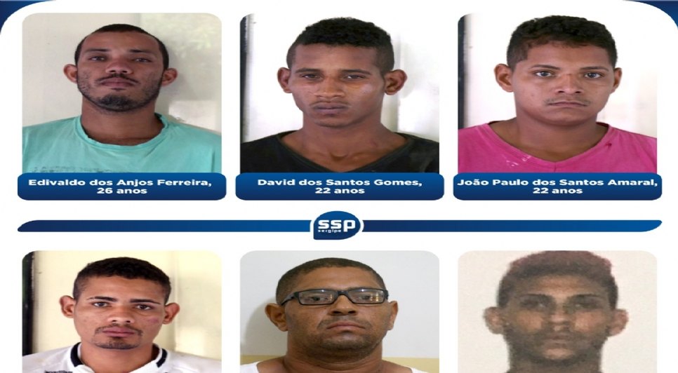 6 presos  / Foto: SSP/SE