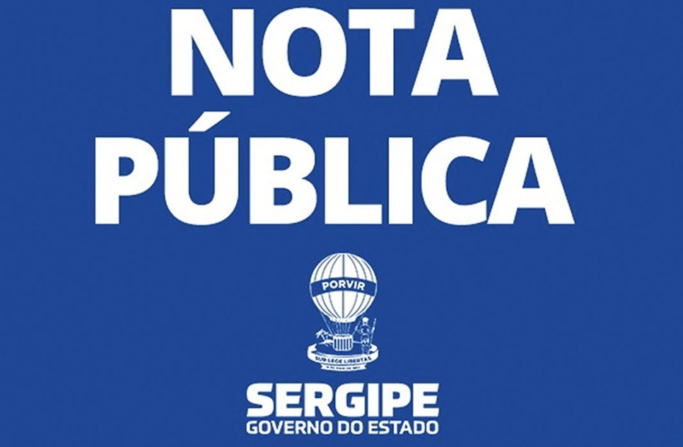 Nota pública GOVERNO DE SERGIPE