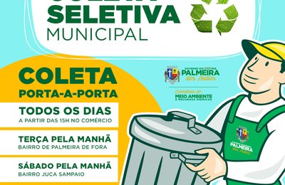 Prefeitura de Palmeira divulga calendário da Coleta Seletiva