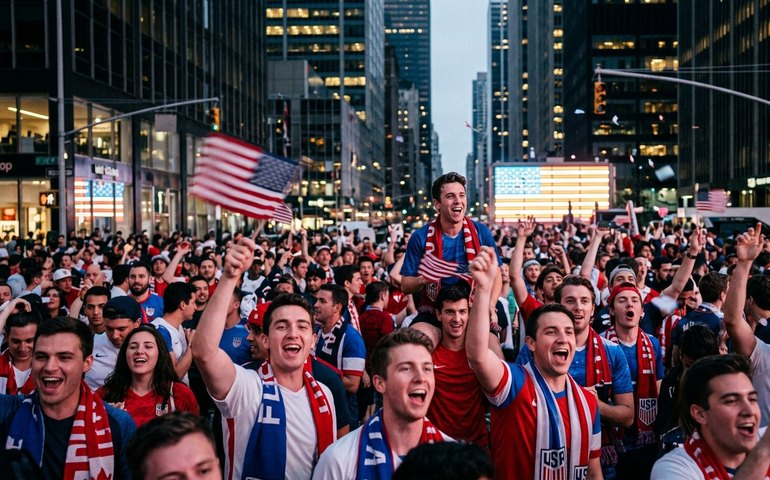 Torcida faz festa em Manhattan durante anúncio dos 26 convocados dos EUA para o Mundial