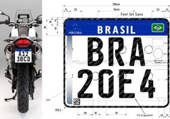 Motos novas terão placa do Mercosul a partir de janeiro de 2016