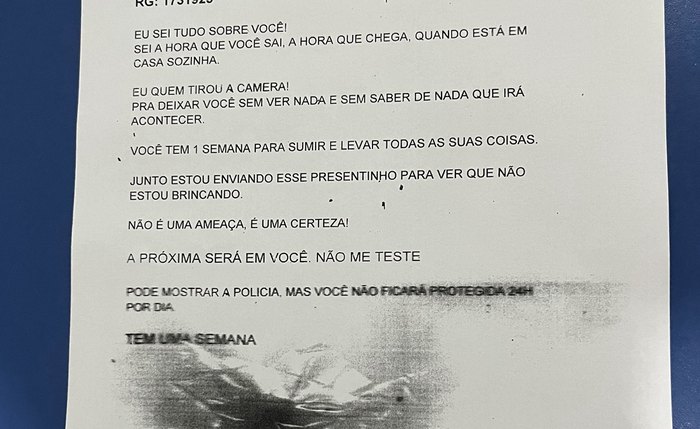 Mulher recebeu bilhete com ameaça e munição de pistola