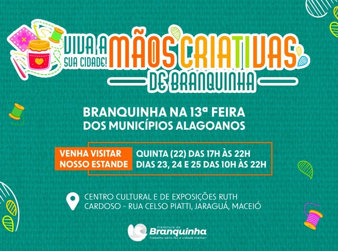 Viva a sua cidade: Mãos criativas de Branquinha na 13ª Feira dos Municípios Alagoanos