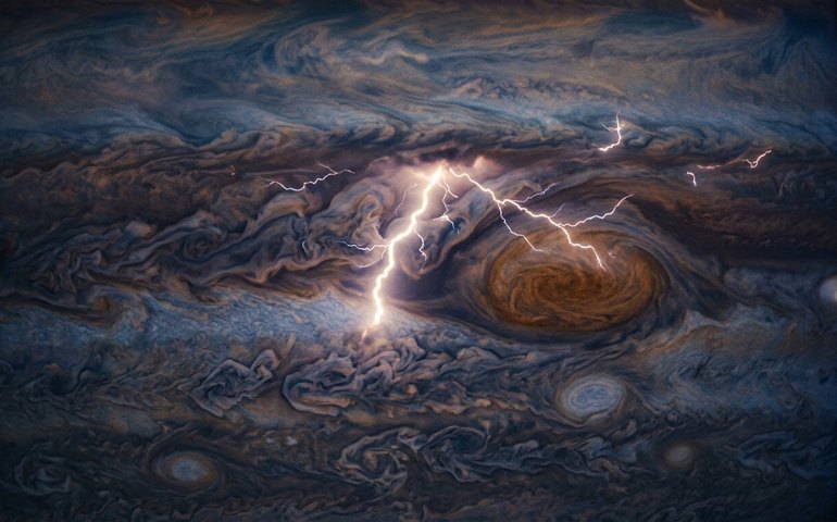 Raios em Júpiter podem ser até 100 vezes mais potentes que na Terra