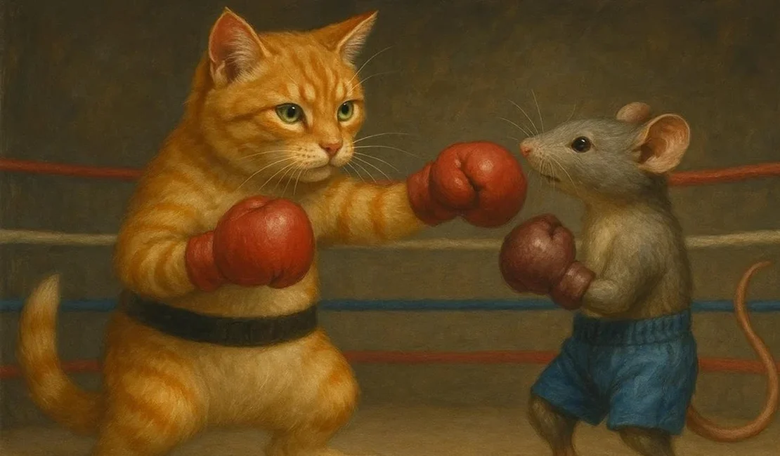 A luta do gato com o rato