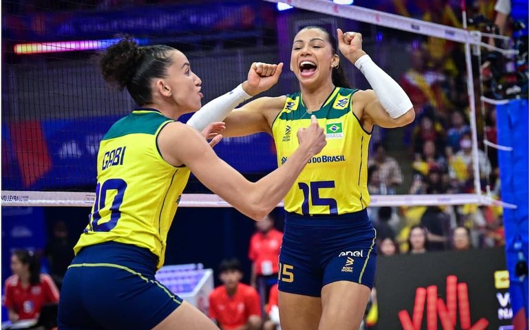 Seleção feminina vence Tailândia, mantém série invicta e vai à semifinal da Liga das Nações