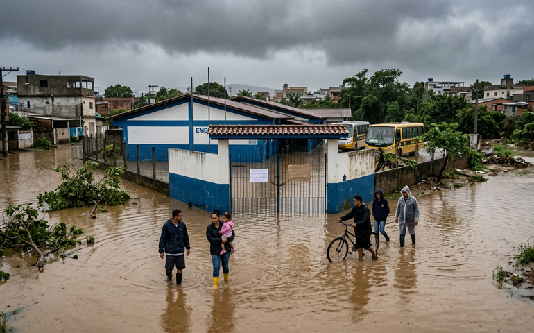 Escolas suspendem aulas em vários municípios, por causa das chuvas