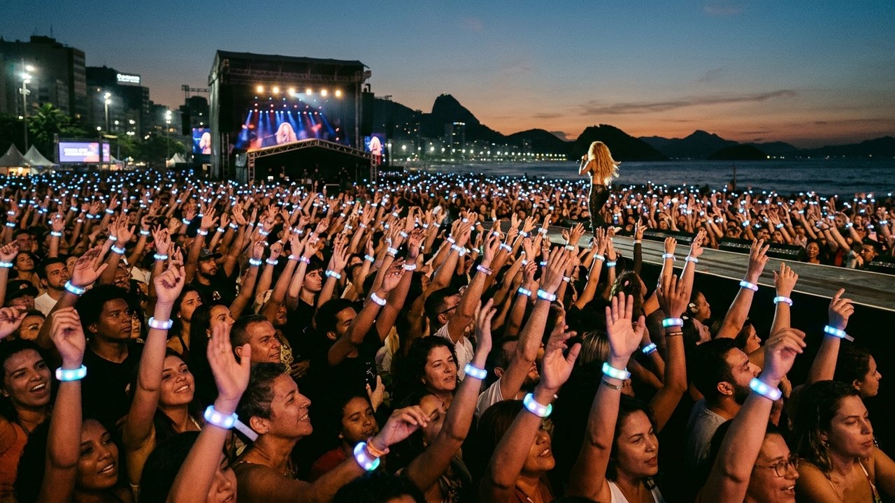 Shakira em Copacabana: pulseiras de LED usam tecnologia criada por fã do Coldplay