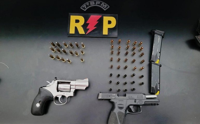  7º BPM apreende duas armas de fogo durante ação em Santana do Ipanema 
