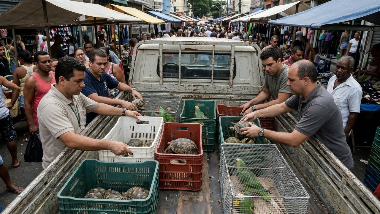 Animais silvestres são apreendidos em feira na Baixada Fluminense