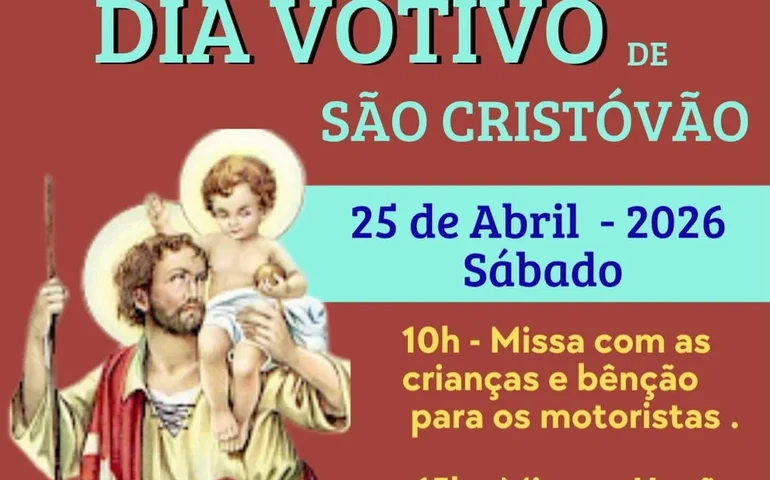 Paróquia São Cristóvão celebra Dia Votivo com programação especial neste sábado (25)