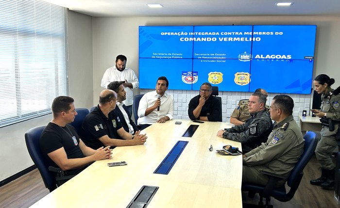Coletiva na SSP sobre a prisão de integrantes do Comando Vermelho em Alagoas
