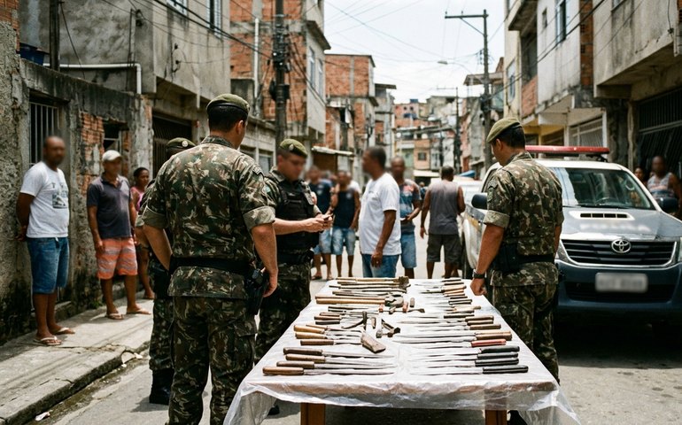 Ações de ordenamento no Complexo do Alemão e Madureira batem recorde de apreensão de armas brancas