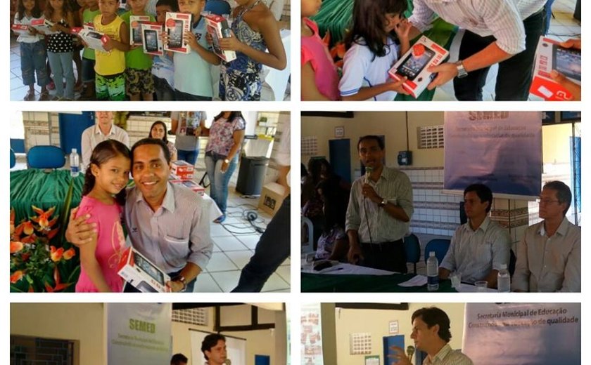 Prefeitura e Instituto Alfa e Beto entregam tablets a estudantes de Jequiá da Praia