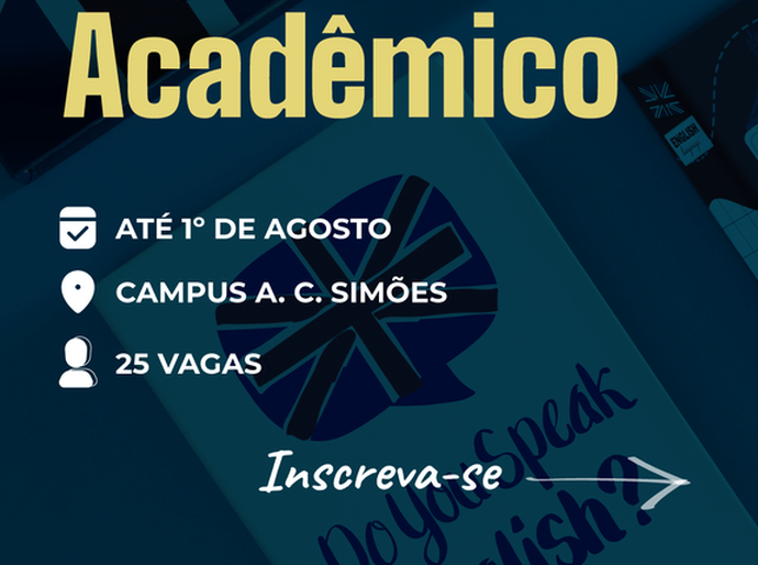 Aberta inscrições para cursos presenciais de inglês acadêmico