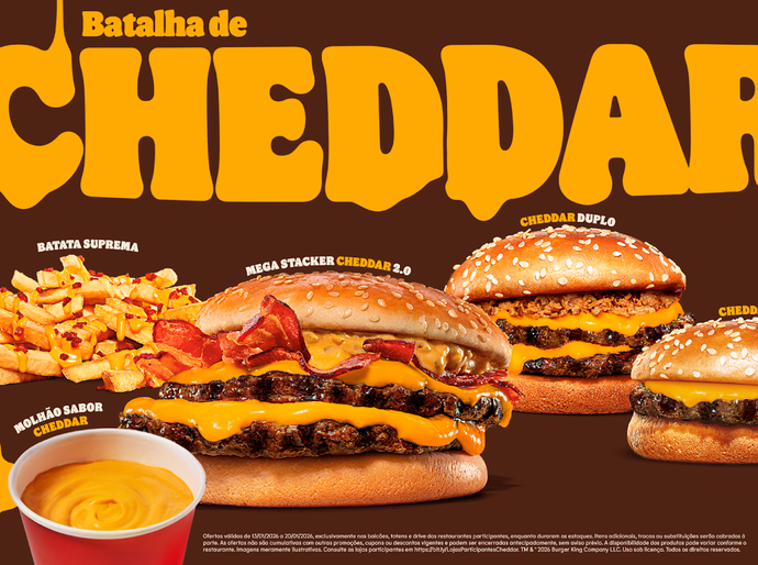 Burger King® lança “Batalha de Cheddar” e reforça qualidade e sabor em seu cardápio