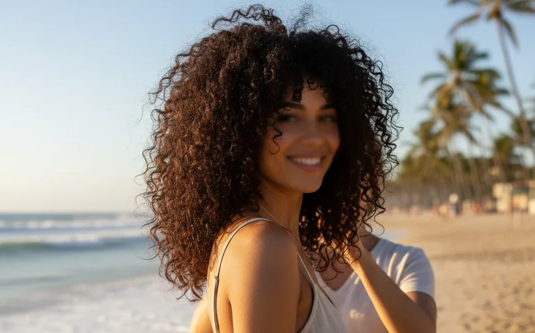 Bruna Marquezine celebra visual 'muito cacheado' e recebe elogios nas redes