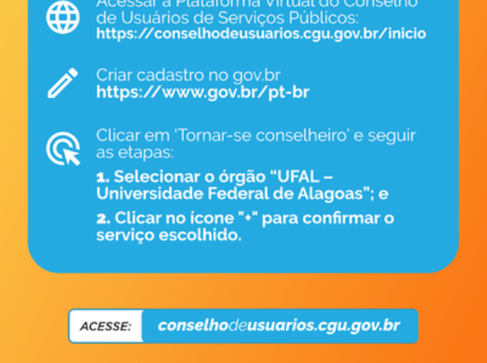 Quer ser um conselheiro dos serviços da Ufal? Saiba como se voluntariar