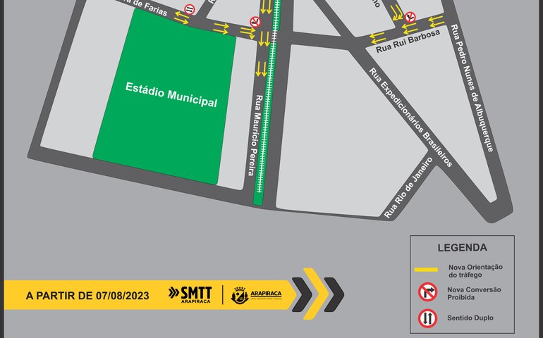 Vai mudar! SMTT define novo fluxo de veículos perto do estádio municipal