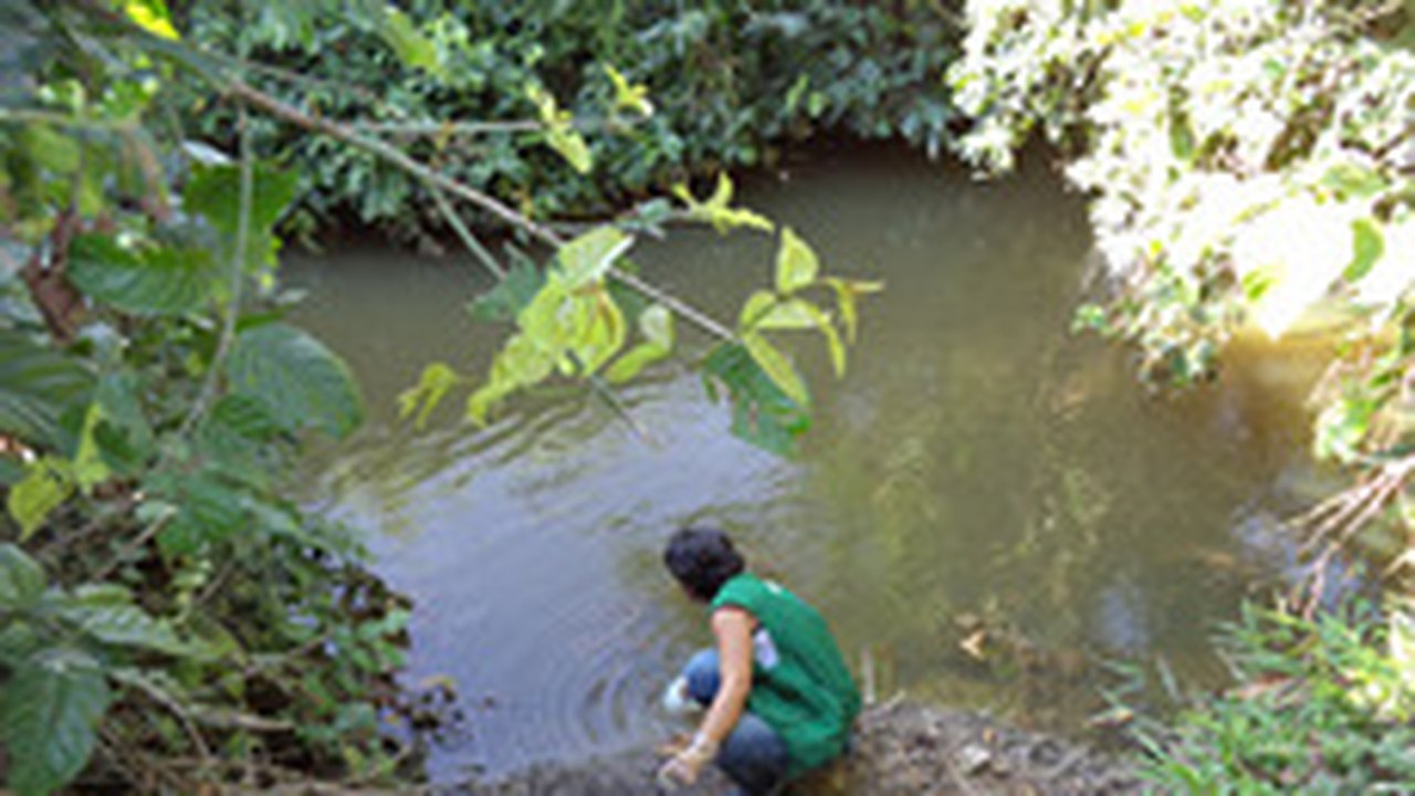 Equipe do IMA coleta amostras de água no Rio Jacuípe após denúncia