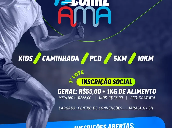 Inscrições abertas para a 1ª Corrida Quem Corre AMA