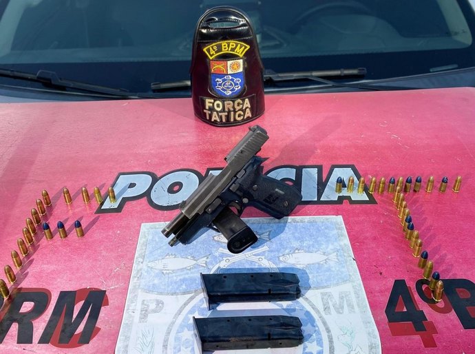 PM apreende pistola, revólver e 400 gramas de maconha em ocorrências registradas na capital e interior