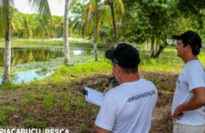 Secretaria de Pesca faz visita técnica de alevinos aos viveiros de Piaçabuçu