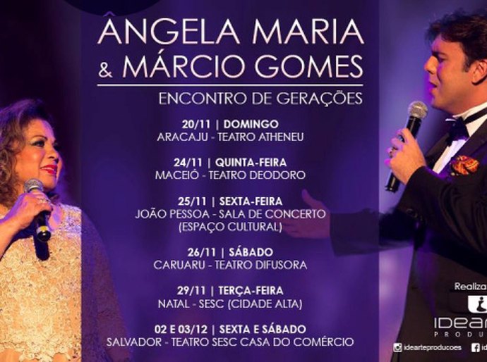 Ângela Maria & Márcio Gomes em turnê pelo Nordeste