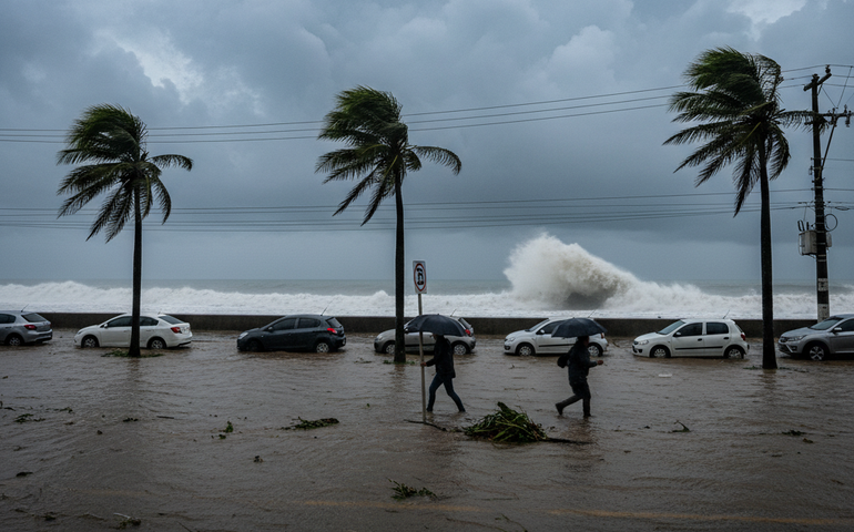 Primeiro ciclone extratropical de 2026 atinge o Sul do Brasil e gera impactos em SP e outros Estados