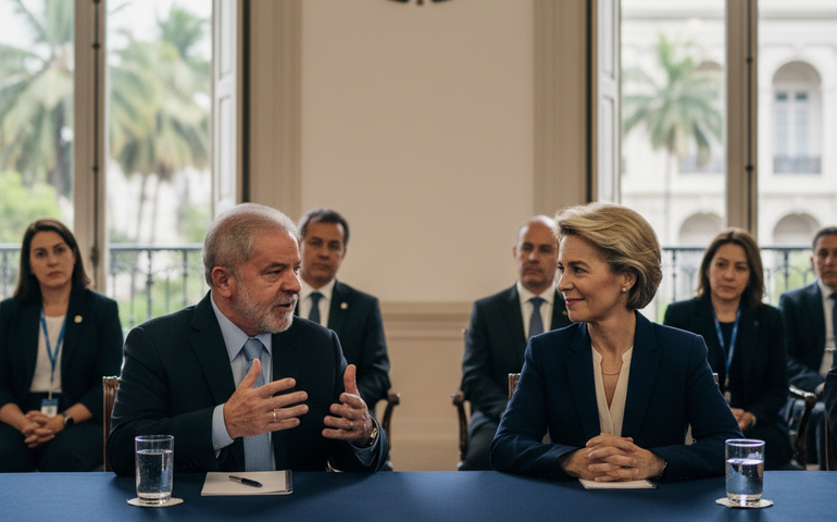Lula e presidente da Comissão Europeia se reúnem no Rio antes de assinatura do acordo UE-Mercosul no Paraguai