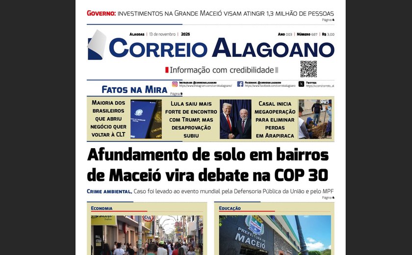 Afundamento de solo em bairros de Maceió vira debate na COP 30