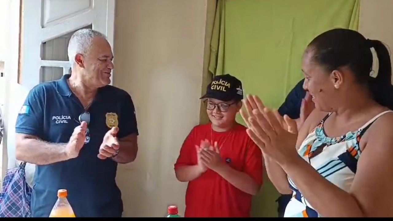 Polícia Civil realiza sonho de menino em festa de aniversário em Porto Calvo