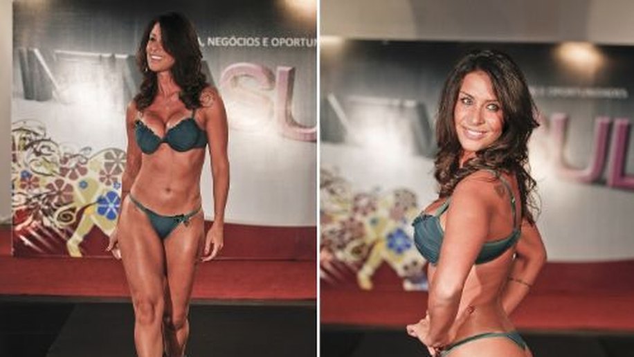 Com microcalcinha, Lizzi Benites encerra feira de lingerie