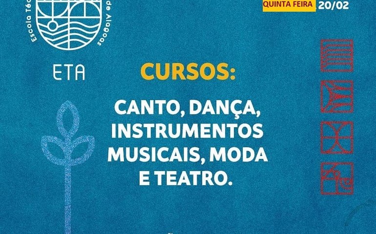Inscrições para os cursos da Escola Técnica de Artes encerram na próxima quinta-feira (20).