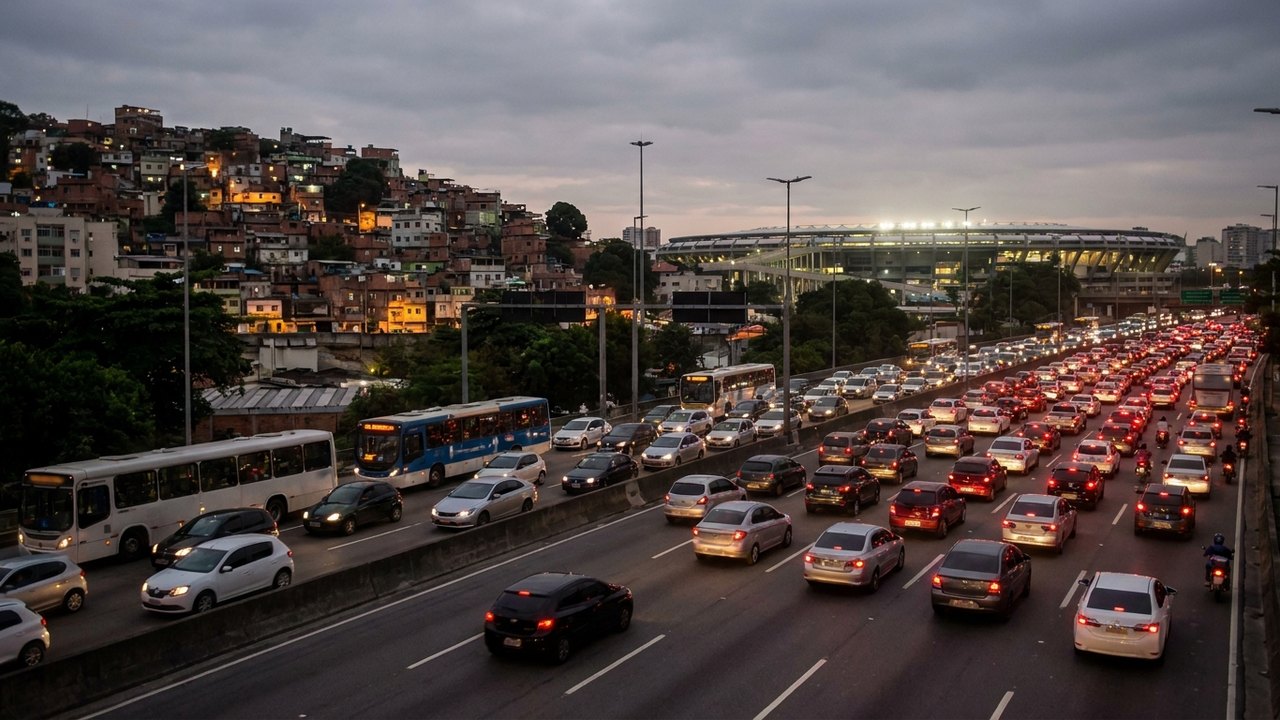 Cariocas enfrentam congestionamentos na volta para casa em dia de jogo do Brasil