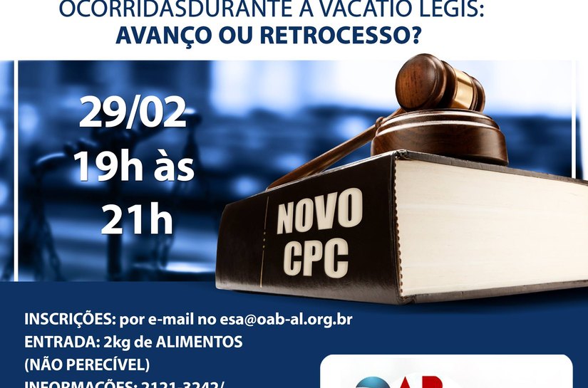 ESA abre inscrições para novo curso sobre modificações no CPC