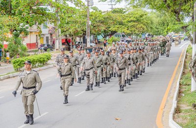 Polícia Militar realiza primeiro treinamento para o Desfile cívico-militar de 7 de Setembro