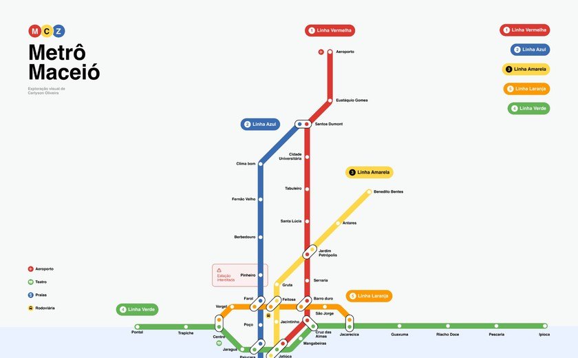 Rota de metrô pode ser possível em Maceió para Designer alagoano