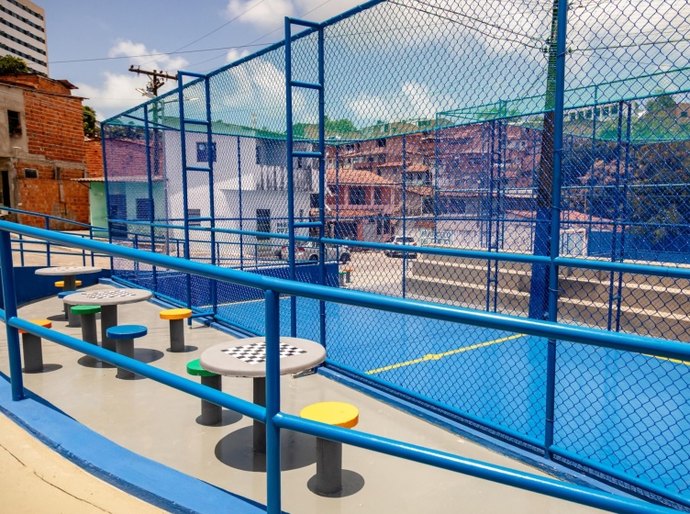 Praça na comunidade do Bolão tem obras de revitalização e requalificação concluídas pelo Brota na Grota