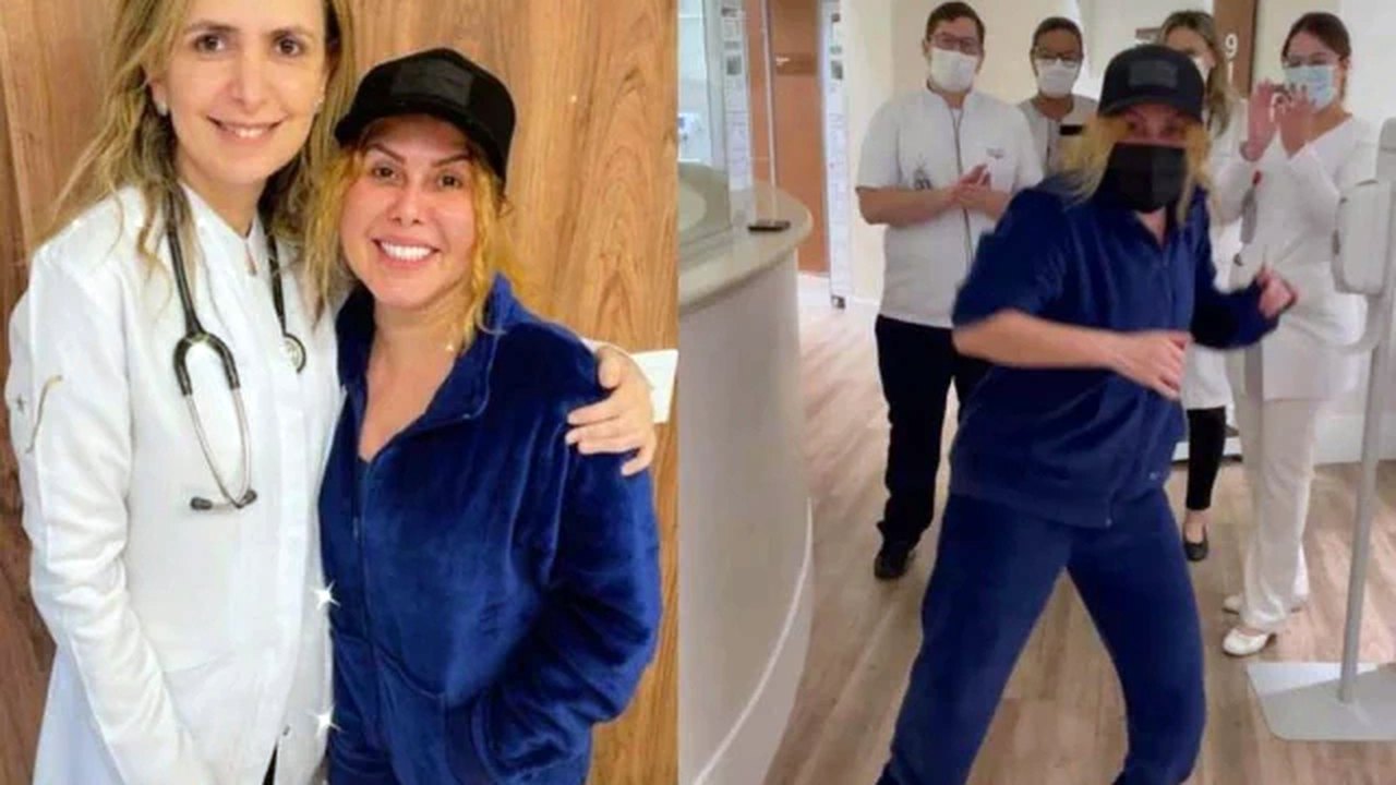 Joelma recebe alta após internação por edema e celebra dançando