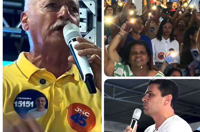 Prefeito e vice lideram grande ato político em Quebrangulo e reafirmam apoio à reeleição de Alexandre Ayres