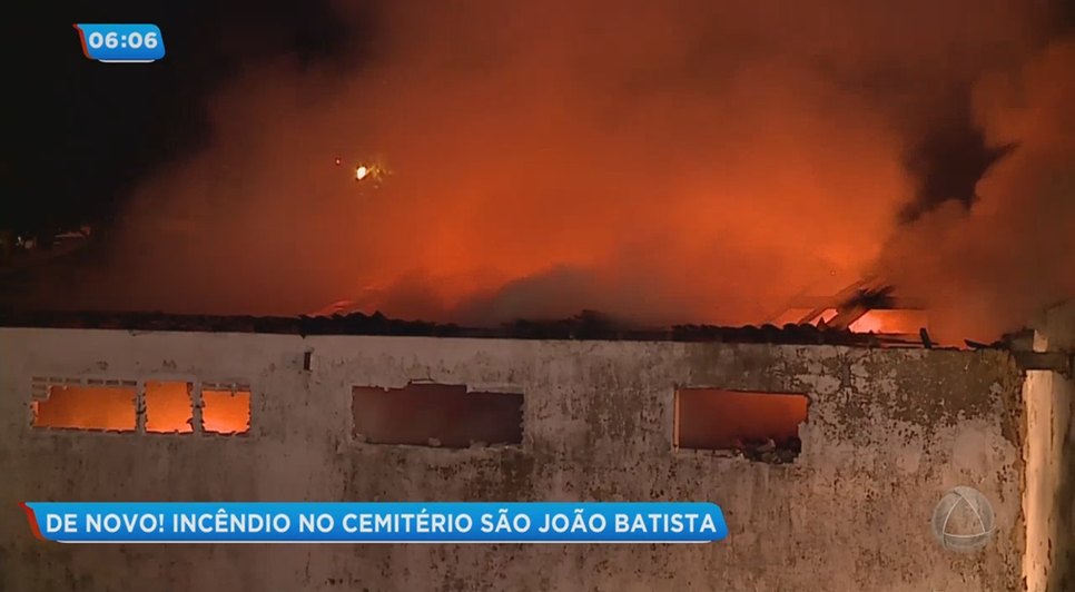 Incêndio de grande proporção atinge cemitério São João Batista na capital BGM