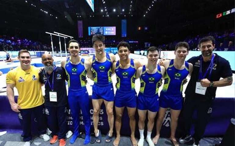 Ginástica masculina começa bem, mas comete erros e fecha a final por equipes com o bronze